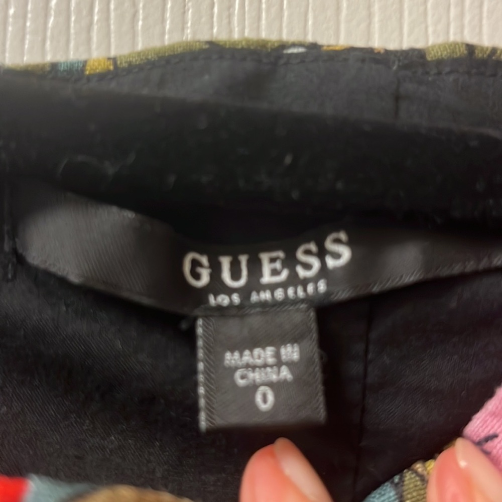 Guess linen Tropical Floral Lace up off the shoulder - Picture 5 of 7